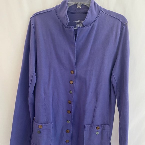 White Lotus Lifestyle Purple Long Sleeve Button Down Jacket Pockets Large - Picture 14 of 16